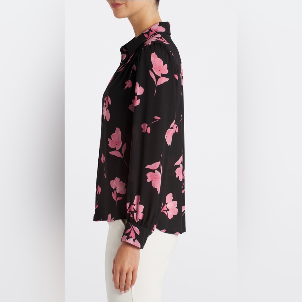 Daniel Rain Floral Blouse Sz L (Stitch Fix) - Picture 4 of 13